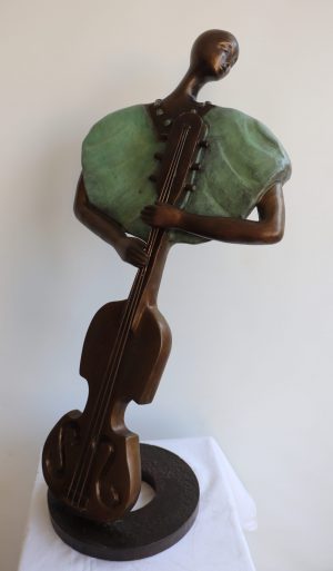 Cello Player   ,   Bronze & Iron     ,   H–70     ,    34.5/33