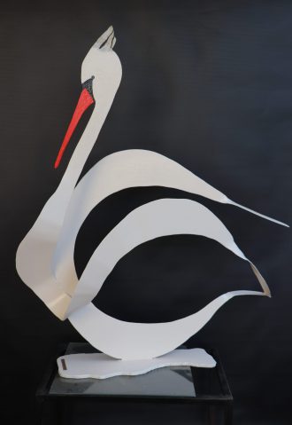 White   Swan     ,  Iron   ,      24/90    ,     H–100 cm