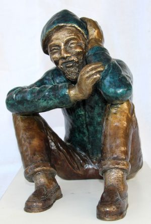 Chinese couple - man | Bronze | H -36 , 26 /32 cm